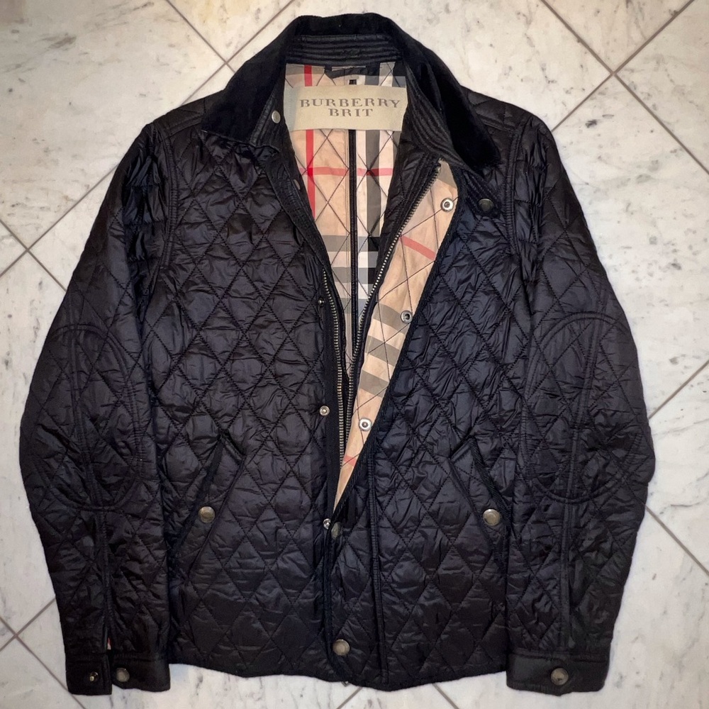 Burberry Black Quilted Bomber Jacket